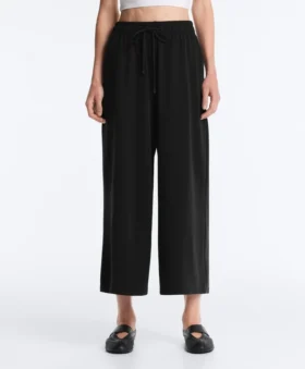 Soft-Touch Wide-Leg Crop Trousers with Modal