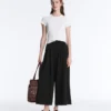 Soft-Touch Wide-Leg Crop Trousers with Modal and Pleats Soft-Touch Wide-Leg Crop Trousers with Modal and Pleats