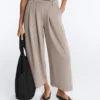 Soft-Touch Wide-Leg Crop Trousers with Modal and Pleats Soft-Touch Wide-Leg Crop Trousers with Modal and Pleats