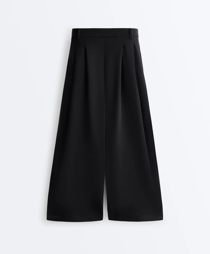 Soft-Touch Wide-Leg Crop Trousers with Modal and Pleats Soft-Touch Wide-Leg Crop Trousers with Modal and Pleats
