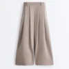 Soft-Touch Wide-Leg Crop Trousers with Modal and Pleats Soft-Touch Wide-Leg Crop Trousers with Modal and Pleats