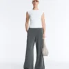 Soft-Touch Wide-Leg Trousers with Side Pleat and Modal Soft-Touch Wide-Leg Trousers with Side Pleat and Modal