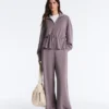 Soft-Touch Wide-Leg Trousers with Side Pleat and Modal Soft-Touch Wide-Leg Trousers with Side Pleat and Modal