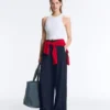 Soft-Touch Wide-Leg Trousers with Side Pleat and Modal Soft-Touch Wide-Leg Trousers with Side Pleat and Modal