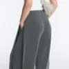 Soft-Touch Wide-Leg Trousers with Side Pleat and Modal Soft-Touch Wide-Leg Trousers with Side Pleat and Modal
