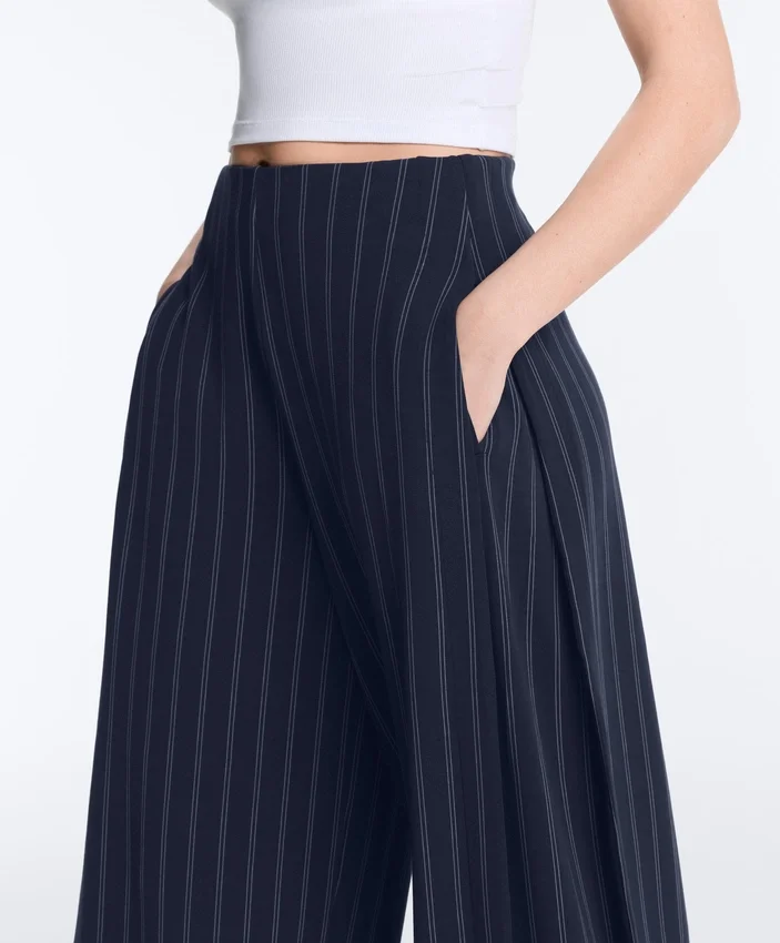 Soft-Touch Wide-Leg Trousers with Side Pleat and Modal Soft-Touch Wide-Leg Trousers with Side Pleat and Modal