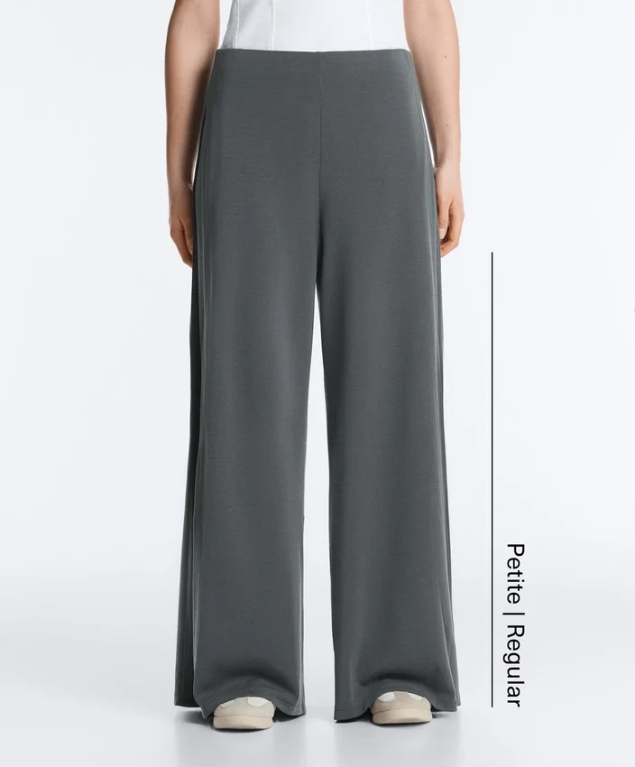 Soft-Touch Wide-Leg Trousers with Side Pleat and Modal Soft-Touch Wide-Leg Trousers with Side Pleat and Modal
