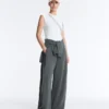 Soft-Touch Wide-Leg Trousers with Side Pleat and Modal Soft-Touch Wide-Leg Trousers with Side Pleat and Modal