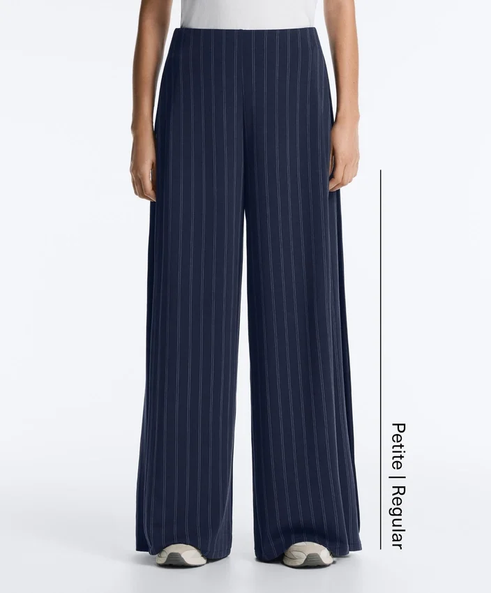 Soft-Touch Wide-Leg Trousers with Side Pleat and Modal Soft-Touch Wide-Leg Trousers with Side Pleat and Modal
