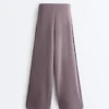 Soft-Touch Wide-Leg Trousers with Side Pleat and Modal Soft-Touch Wide-Leg Trousers with Side Pleat and Modal