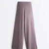Soft-Touch Wide-Leg Trousers with Side Pleat and Modal Soft-Touch Wide-Leg Trousers with Side Pleat and Modal