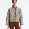 Stand-Up Collar Jacket with Contrast