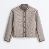 Stand-Up Collar Jacket with Contrast