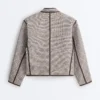Stand-Up Collar Jacket with Contrast