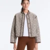 Stand-Up Collar Jacket with Contrast
