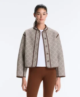 Stand-Up Collar Jacket with Contrast