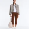 Stand-Up Collar Jacket with Contrast