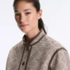 Stand-Up Collar Jacket with Contrast