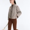 Stand-Up Collar Jacket with Contrast