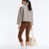 Stand-Up Collar Jacket with Contrast