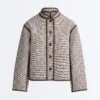 Stand-Up Collar Jacket with Contrast