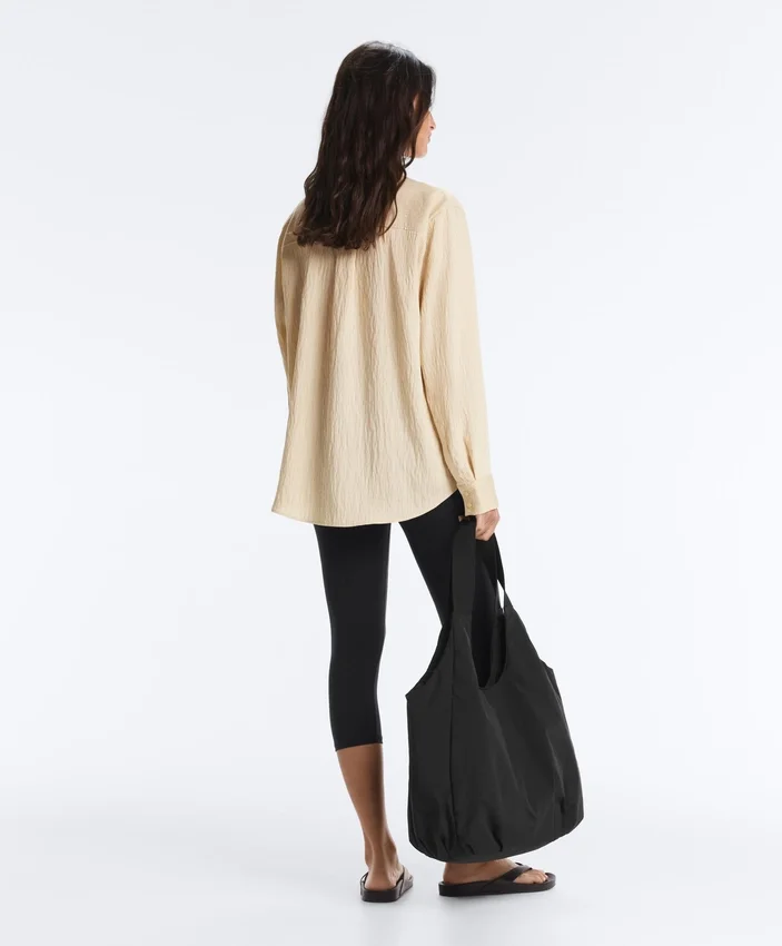 Stand-Up Collar Modal Blend Striped Shirt Stand-Up Collar Modal Blend Striped Shirt