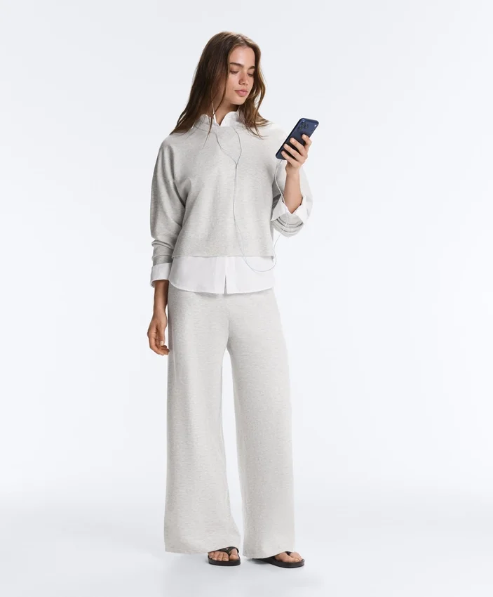 Straight Fit Knit Trousers Straight Fit Knit Trousers
