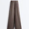 Straight-Leg Trousers with Asymmetric Stripe and Modal Straight-Leg Trousers with Asymmetric Stripe and Modal