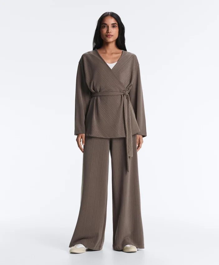 Straight-Leg Trousers with Asymmetric Stripe and Modal Straight-Leg Trousers with Asymmetric Stripe and Modal