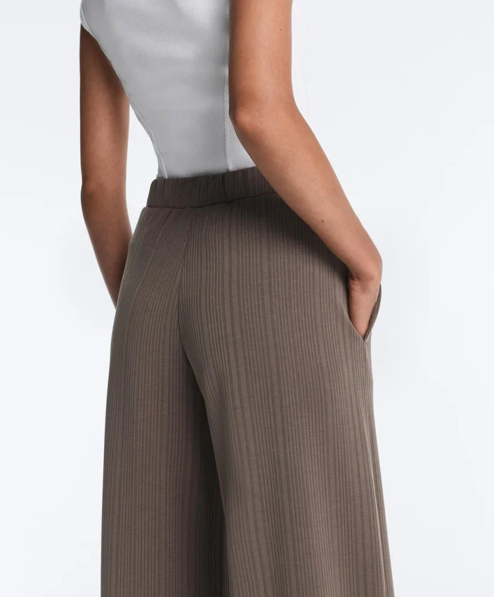 Straight-Leg Trousers with Asymmetric Stripe and Modal Straight-Leg Trousers with Asymmetric Stripe and Modal