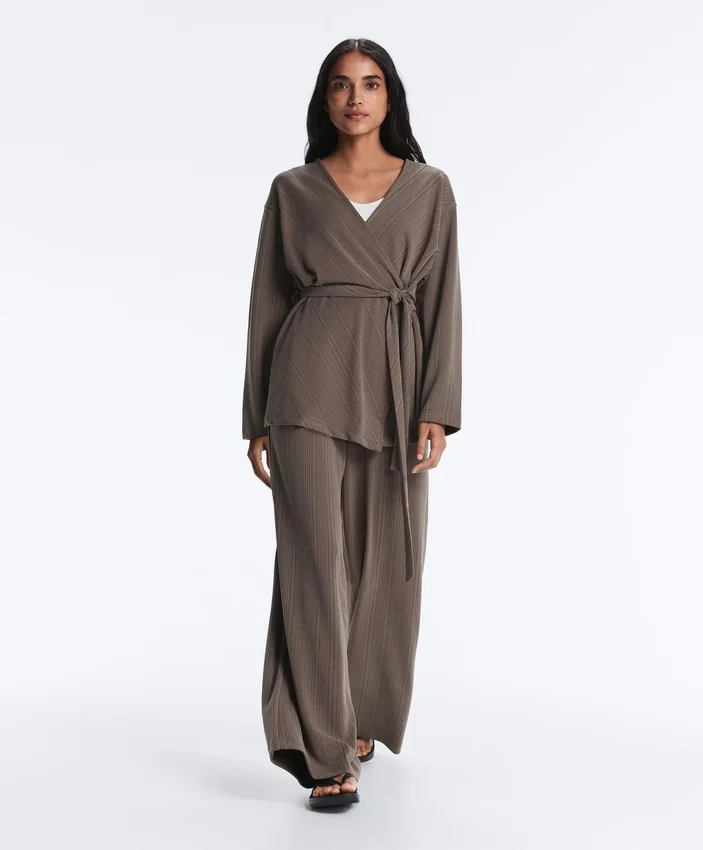 Straight-Leg Trousers with Asymmetric Stripe and Modal Straight-Leg Trousers with Asymmetric Stripe and Modal