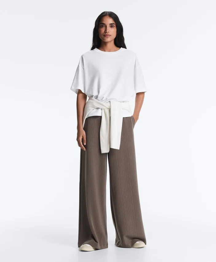 Straight-Leg Trousers with Asymmetric Stripe and Modal Straight-Leg Trousers with Asymmetric Stripe and Modal