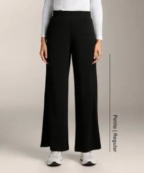 Straight-Leg Trousers with Buttons and Rib with Soft-Touch Modal