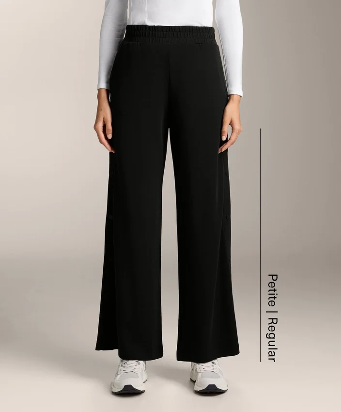 Straight-Leg Trousers with Buttons and Rib with Soft-Touch Modal Straight-Leg Trousers with Buttons and Rib with Soft-Touch Modal