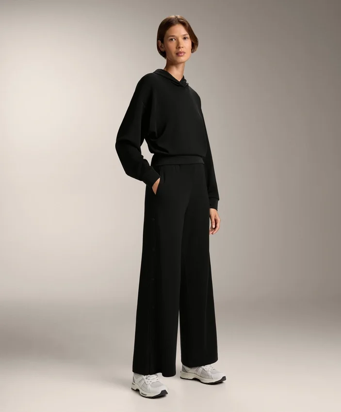 Straight-Leg Trousers with Buttons and Rib with Soft-Touch Modal Straight-Leg Trousers with Buttons and Rib with Soft-Touch Modal