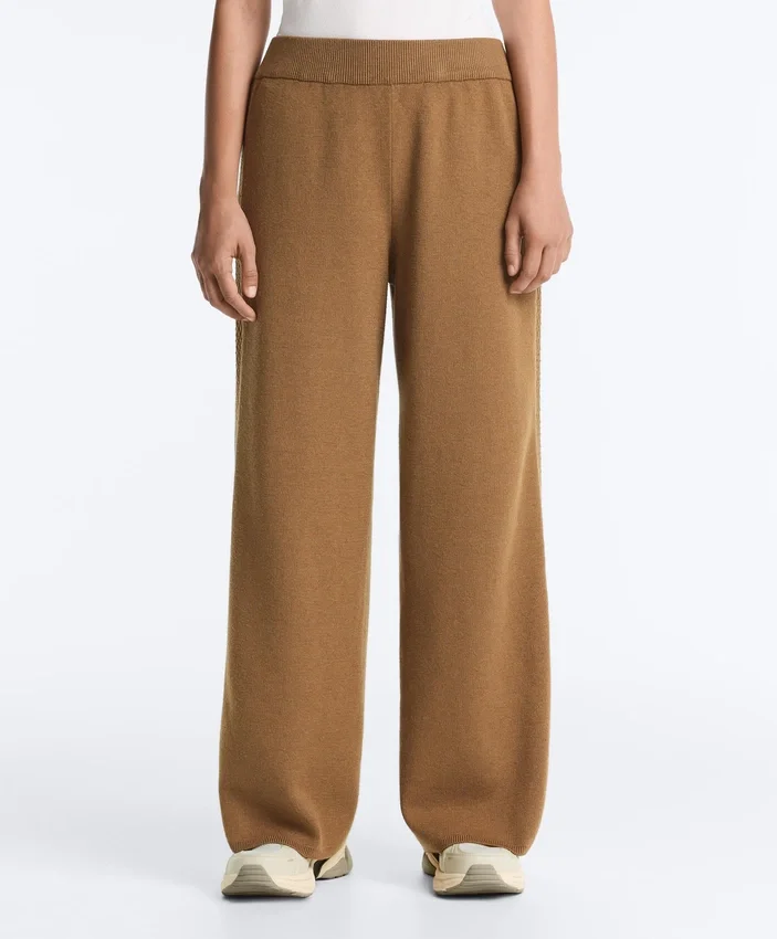 Straight-Leg Trousers with Side Knit Structure Straight-Leg Trousers with Side Knit Structure