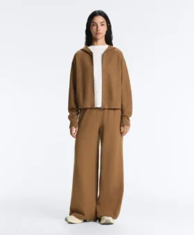 Straight-Leg Trousers with Side Knit Structure