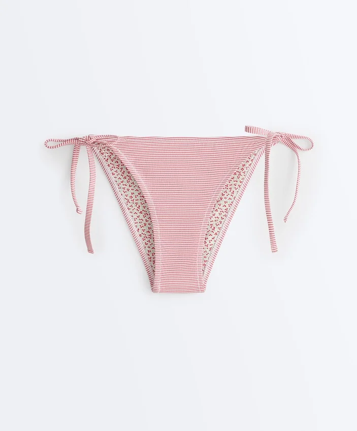 Stripe Medium-Coverage Bikini Briefs with Ties Stripe Medium-Coverage Bikini Briefs with Ties