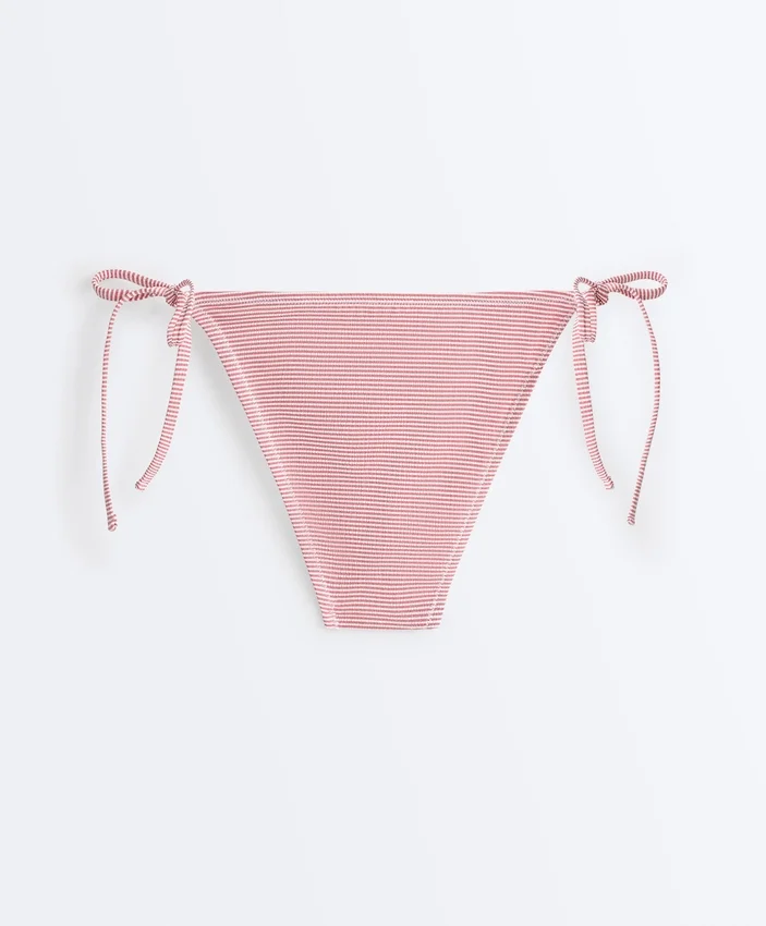 Stripe Medium-Coverage Bikini Briefs with Ties Stripe Medium-Coverage Bikini Briefs with Ties