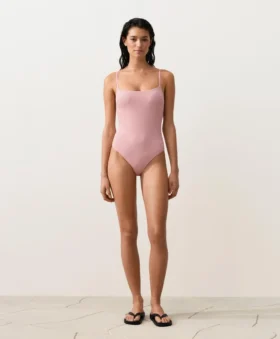 Stripe Round Neck Swimsuit