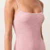 Stripe Round Neck Swimsuit Stripe Round Neck Swimsuit