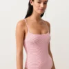 Stripe Round Neck Swimsuit Stripe Round Neck Swimsuit
