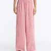 Striped 100% Cotton Straight-Leg Trousers Striped 100% Cotton Straight-Leg Trousers