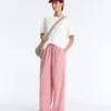 Striped 100% Cotton Straight-Leg Trousers Striped 100% Cotton Straight-Leg Trousers