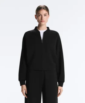 Striped Bomber Jacket with Soft-Touch Modal