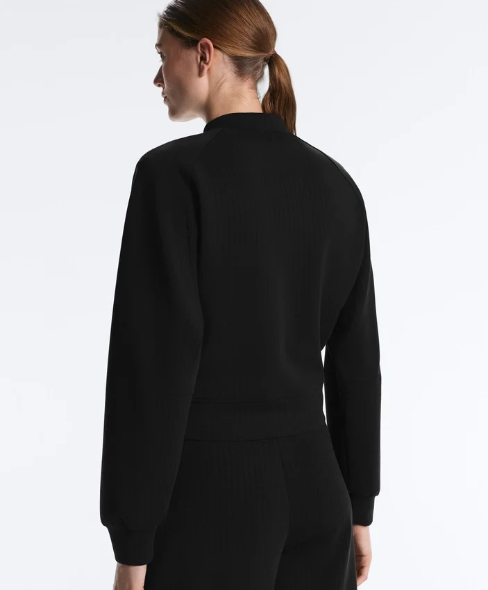 Striped Bomber Jacket with Soft-Touch Modal Striped Bomber Jacket with Soft-Touch Modal