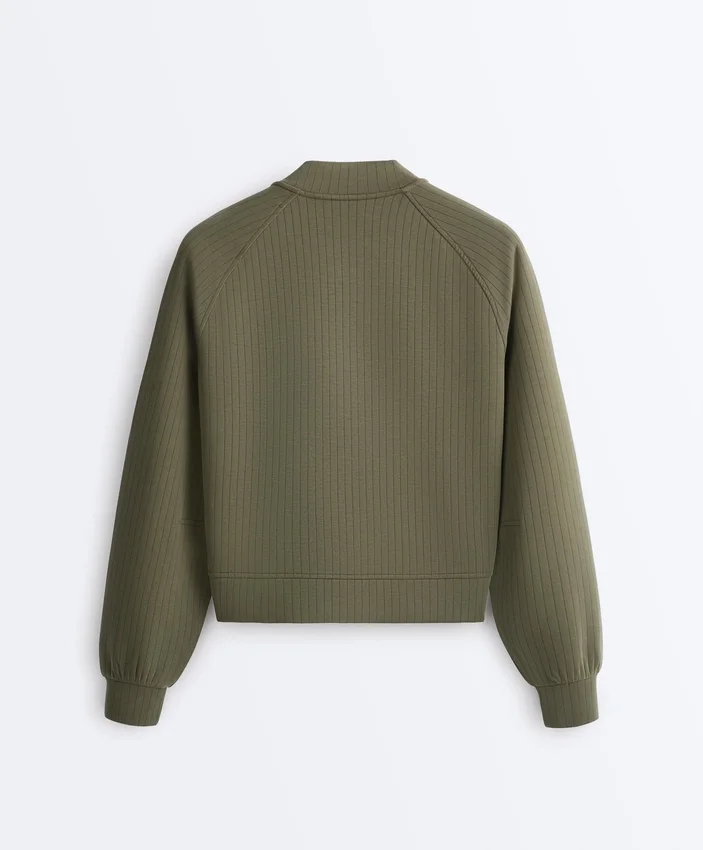 Striped Bomber Jacket with Soft-Touch Modal Striped Bomber Jacket with Soft-Touch Modal