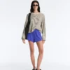 Striped Cotton Blend Long Sleeve Relaxed T-Shirt Striped Cotton Blend Long Sleeve Relaxed T-Shirt