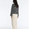 Striped Cotton Blend Long Sleeve Relaxed T-Shirt Striped Cotton Blend Long Sleeve Relaxed T-Shirt