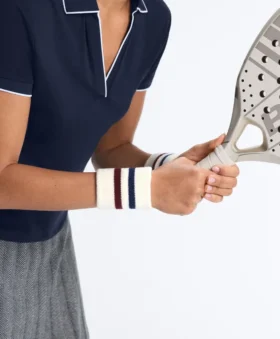 Striped Cotton Blend Sport Wristbands